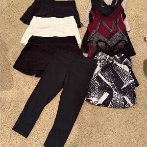 LULUEMON Stylish Activewear Lot / Bundle Size 8 EUC Skirts, tanks